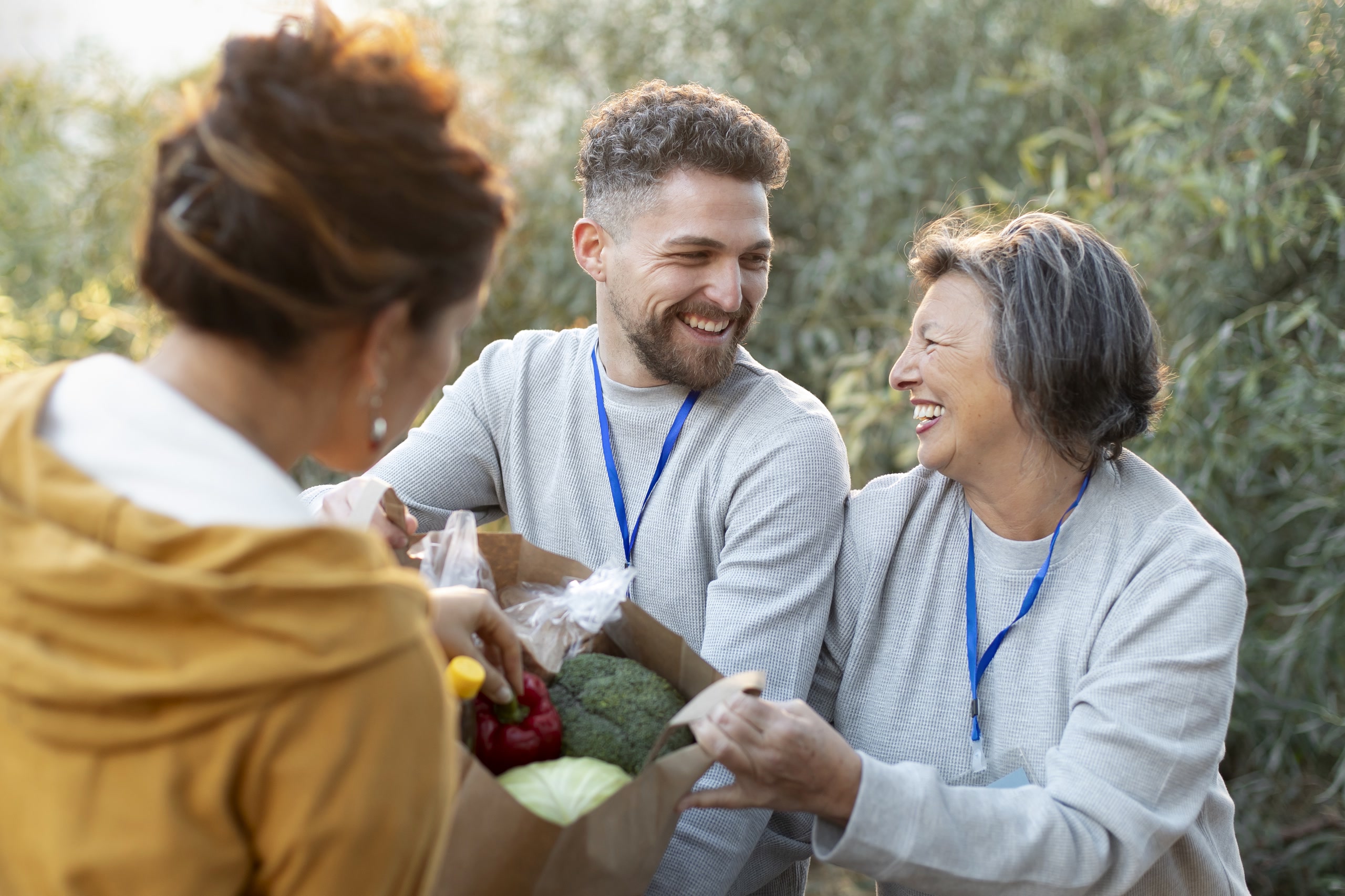 Family members receiving support together